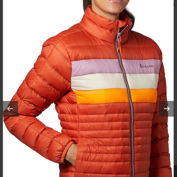 Cotopaxi Womens Fuego Down Jacket - Cayenne Stripes Sz XS - Picture 5 of 10